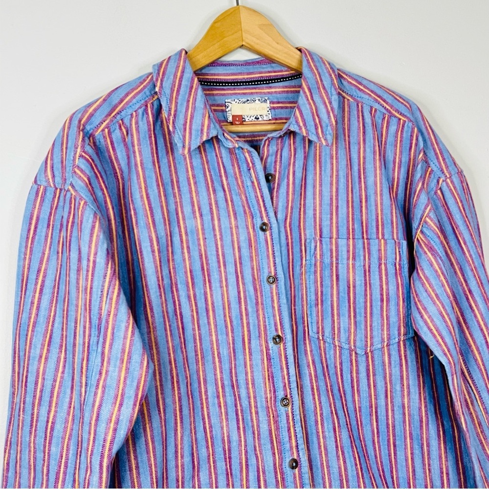 Anthropologie Pilcro Multicolor Striped Button Down Shirt size small - Picture 3 of 9